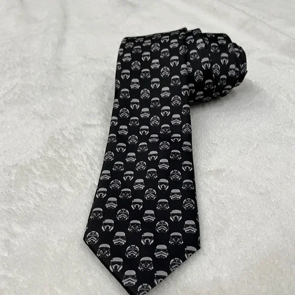 Star Wars Men’s Tie Stormtrooper Disney Black and White OS - Picture 2 of 5